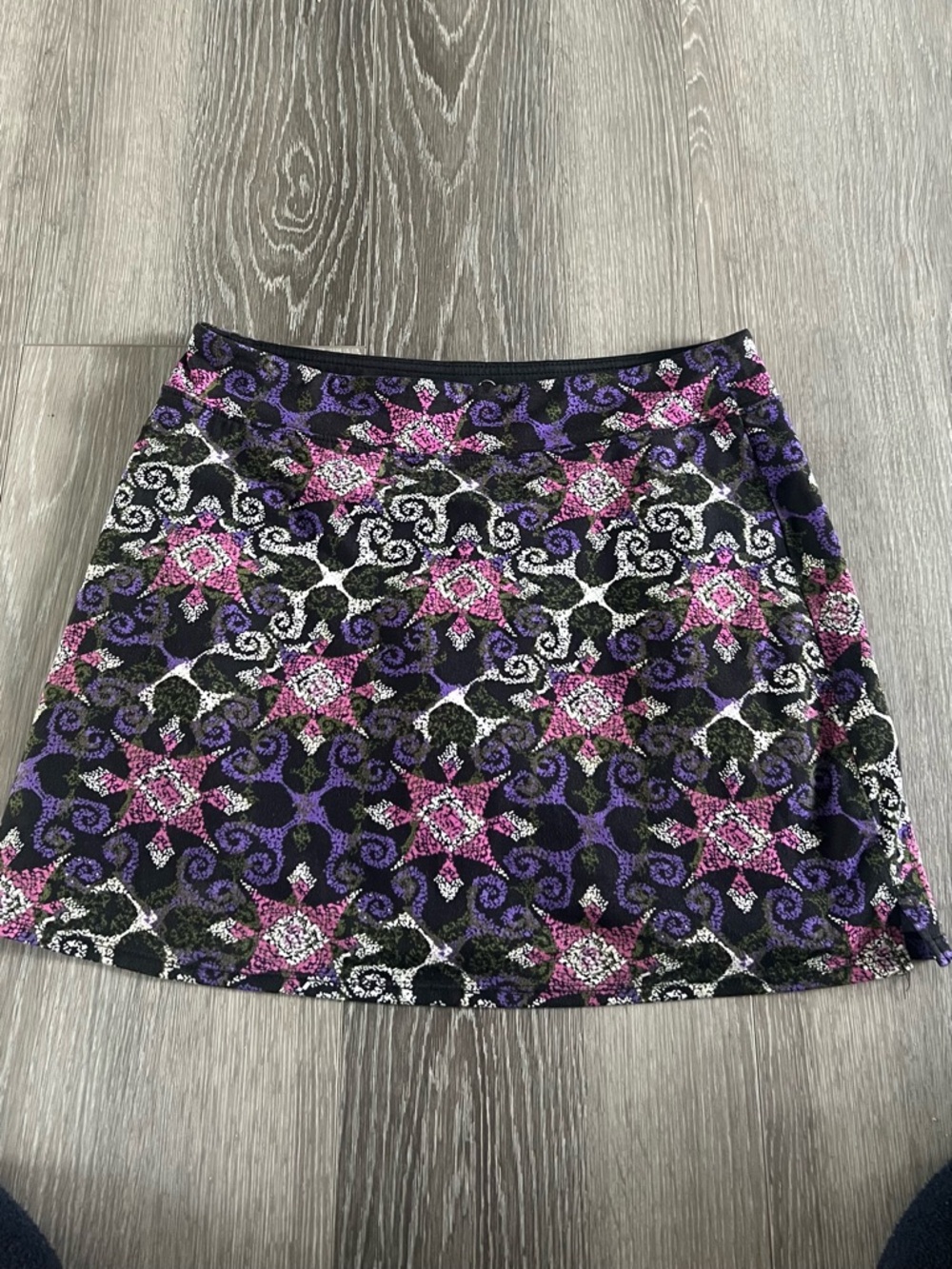 Tranquility by Colorado Clothing Black, Purple & Pink Patterned Mini Skirt